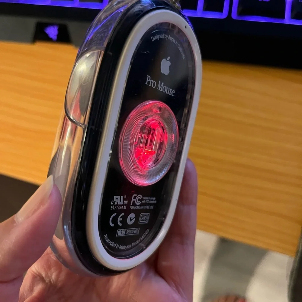Rare Apple Pro Clear Black Mouse